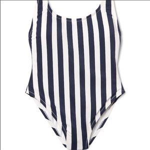 GAP Swim High Leg Striped One Piece